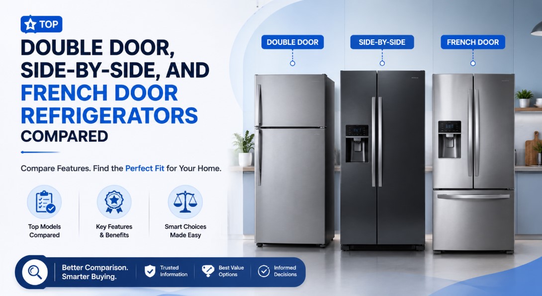 Top Double Door, Side-by-Side, and French Door Refrigerators Compared